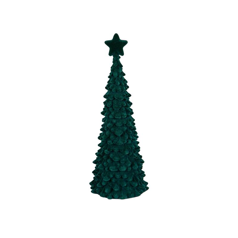 13 in. Lighted Flocked Tree with Star Set - 13 in