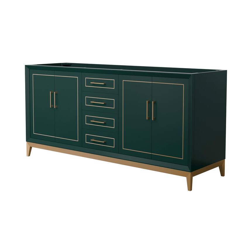 Wyndham Collection WCH515172D-CXSXX-MXX Marlena 72" Double Free - Green / Satin Bronze Hardware