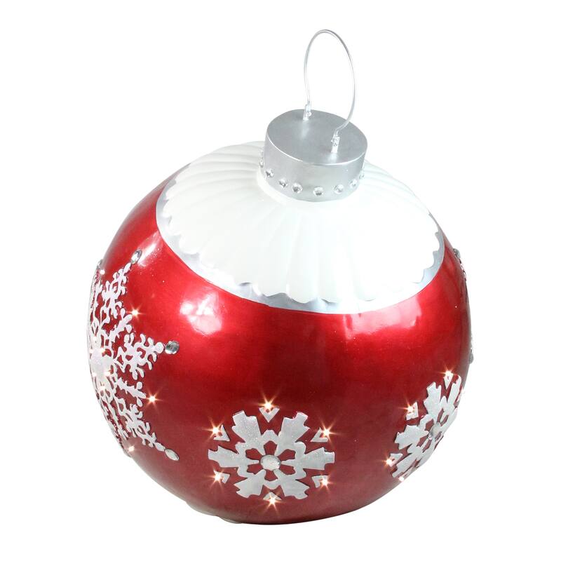 LED Ball Commercial Christmas Ornament Outdoor Decoration Red 26.5"