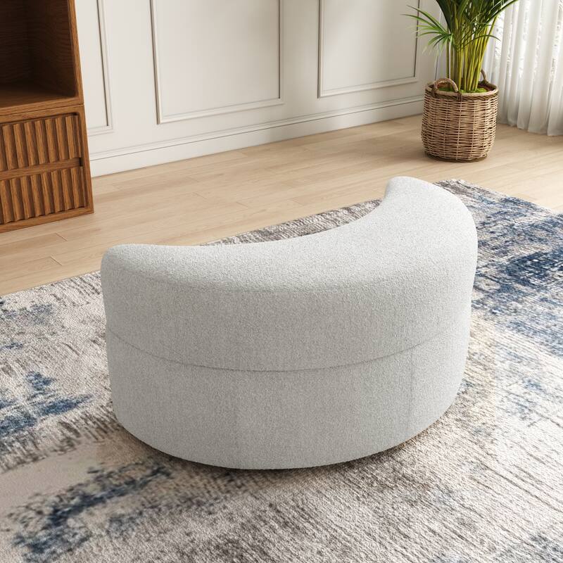 Moon Crescent Storage Upholstered Ottoman
