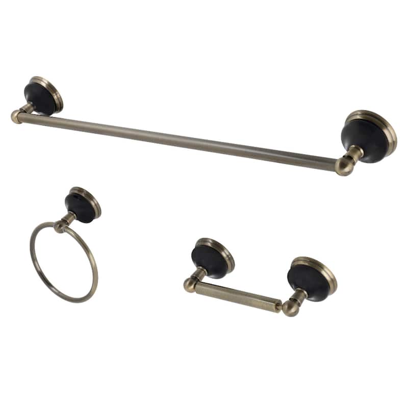 Kingston Brass Water Onyx 3 Piece Bathroom Package with 24" Towel Bar,