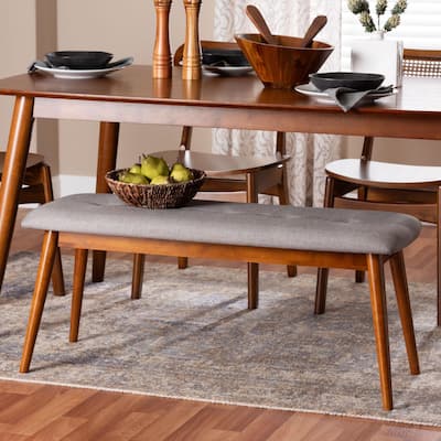 Carson Carrington Ulfshult Mid-century Modern Fabric Dining Bench