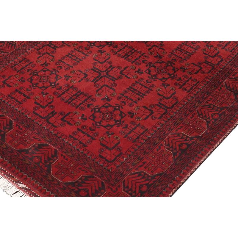 Rustic Biljik Khal Mohammadi Alexa Red/Navy Rug - 4'10'' x 6'4''