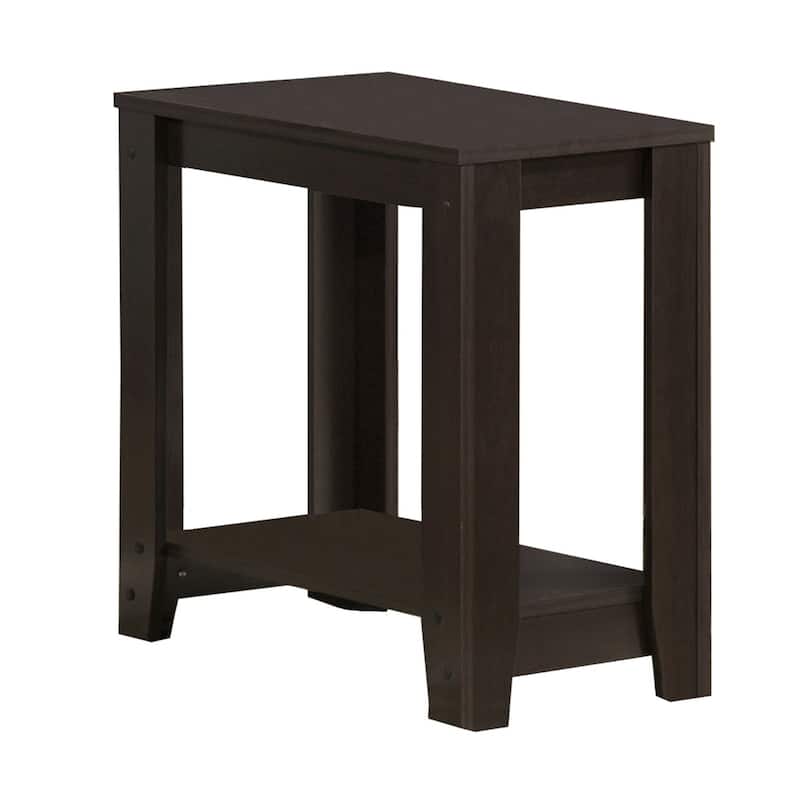 22 Inch End Table with Shelf for Living Room Bedroom or Entryway - 23.75” x 11.75” x 22” - Cappuccino
