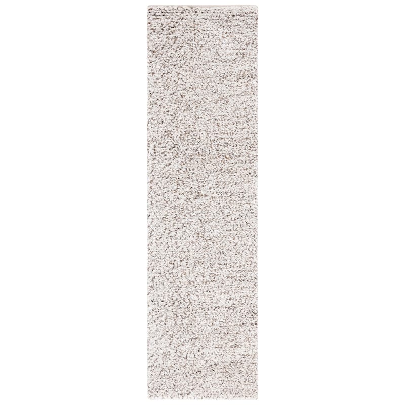 SAFAVIEH Handmade Ortanta Shag Bibeta Wool Rug - 2'3" x 8' Runner - Ivory/Brown