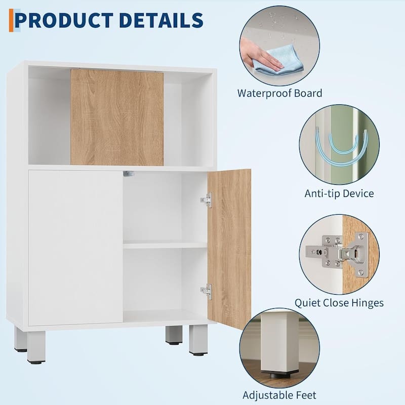 Standing Display Sideboard Storage Cabinet for Small Space or Corner