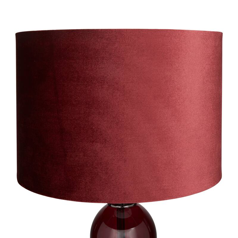 Red Velvet Glam Table Lamp - 13 x 13 x 27