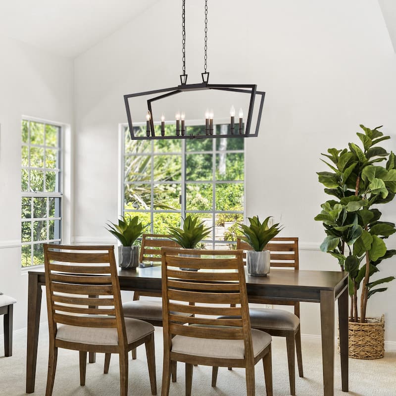Tarake Modern Farmhouse Island Chandelier 8-light/ 1-light Black Candle Adjustable Lights