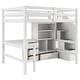 preview thumbnail 5 of 22, Wood Storage Loft Bed with L-Shaped Desk and 4 Drawers, Full Size Kids Bed Frame with Cabinet & Storage Staircase for Bedroom