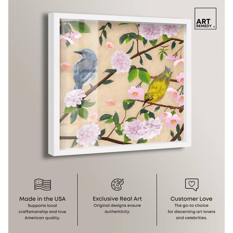 Birds Cuddle Shadowbox by Art Remedy