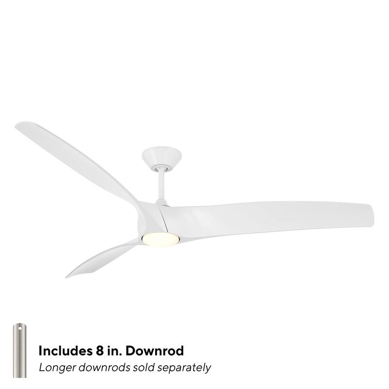 Zephyr 72" 3-Blade Indoor/Outdoor Smart Fan in Graphite Weathered Wood w/ Selectable LED (2700K-5000K) & Remote