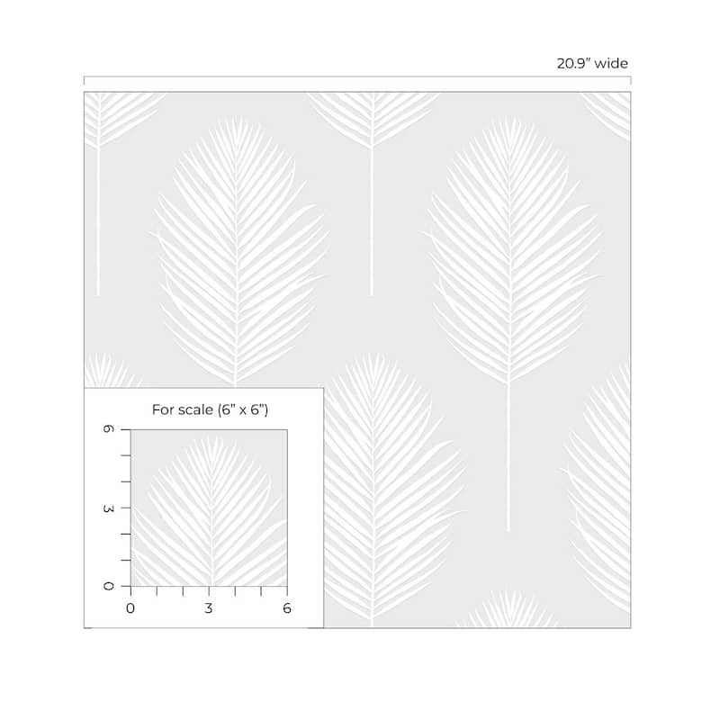 Seabrook Designs Off-White Palm Leaf Paintable Unpasted Wallpaper - 20.9 in. W x 33 ft. L