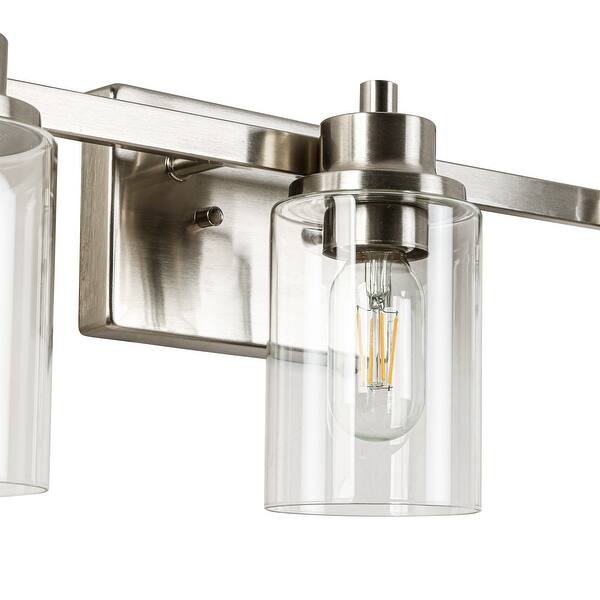 3 Sandy Nickel Clear Glass Dressing Table Wall Lamps, Bulb not Included -  1-pcs - Bed Bath & Beyond - 42465149