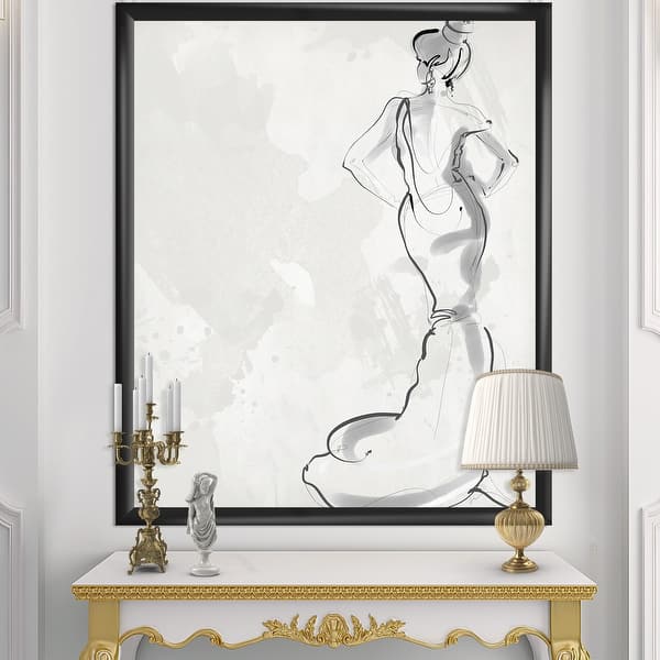 Designart "Fancy Woman In Evening Dress" Fashion Framed Art Print - Bed  Bath & Beyond - 30154130