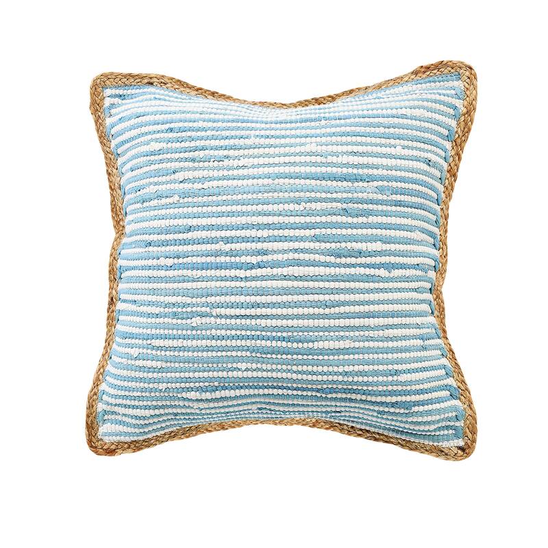 Sevita Striped Jute Bordered Throw Pillow