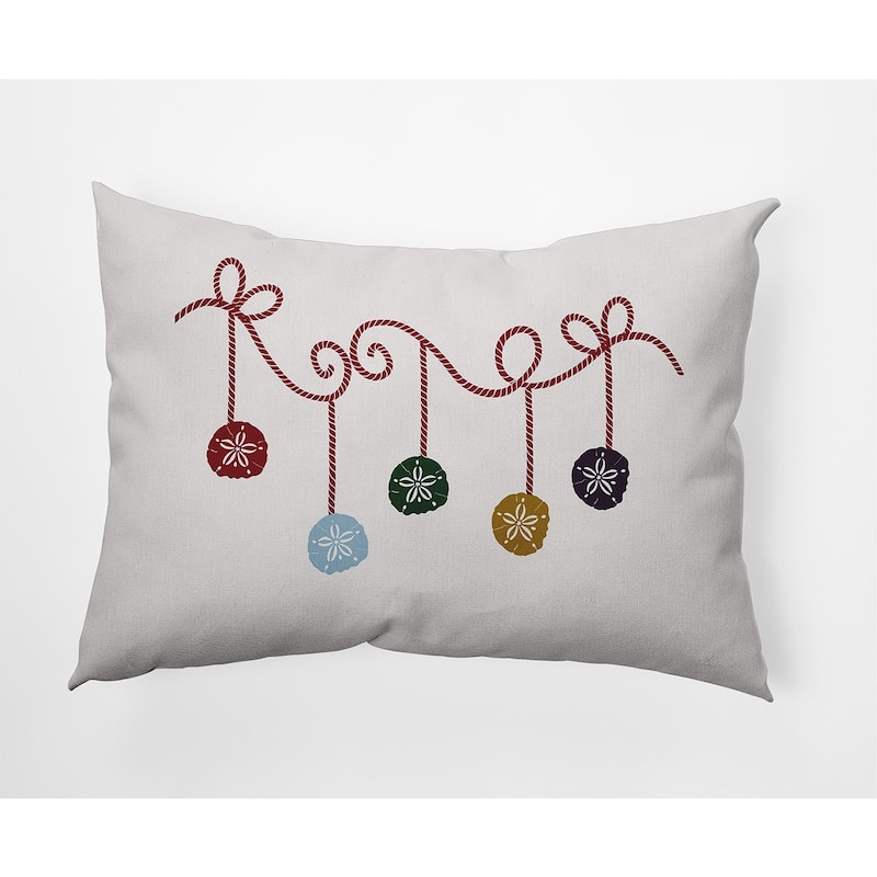 Sanddollar Ornaments Christmas Soft Spun Polyester Decorative Throw Pillow - Specialty - Snow