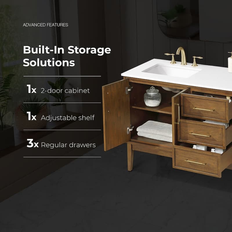 Ove Decors KIRA-42 Kira 42" Free Standing Single Basin Vanity Set with