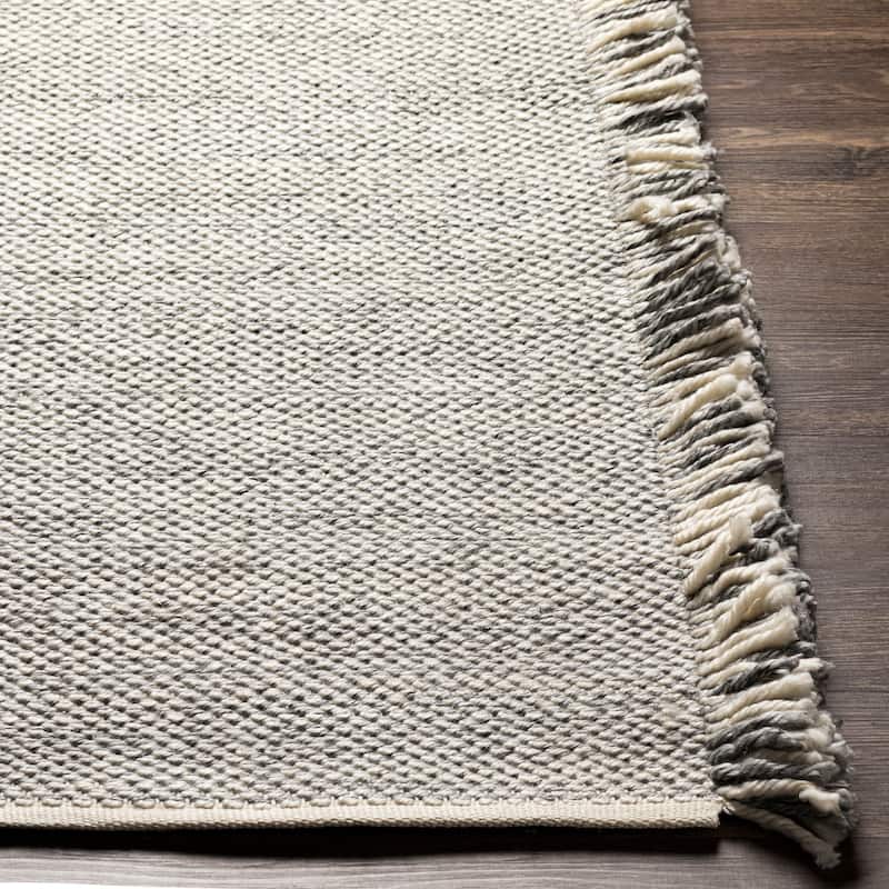 Surya Liam Outdoor Safe Modern Solid Fringe Area Rug