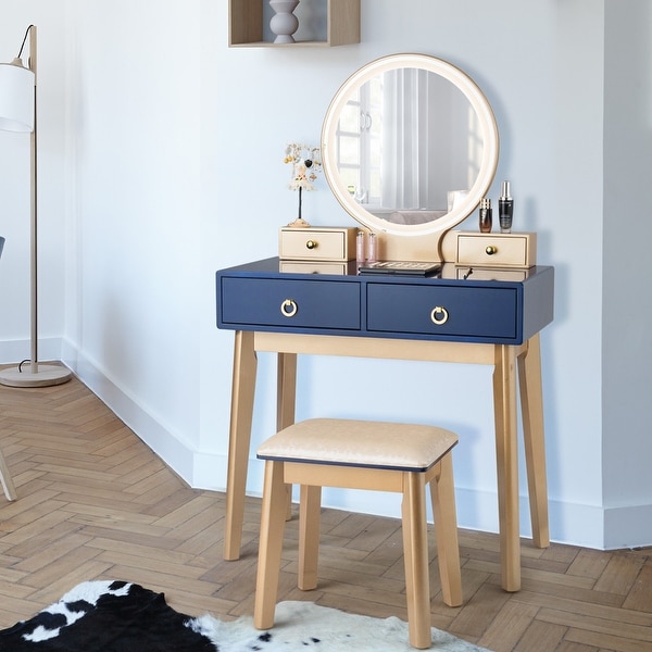 small vanity set with lights