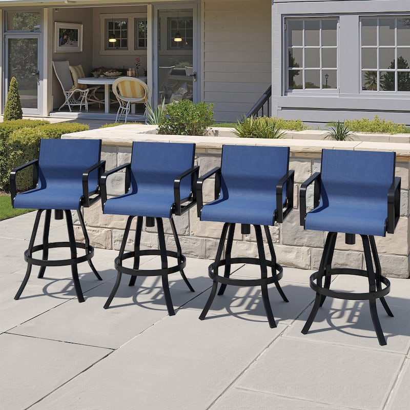 Outdoor Indoor All-weather Swivel Barstool Patio Bar Stools (Set of 2) - See Picture