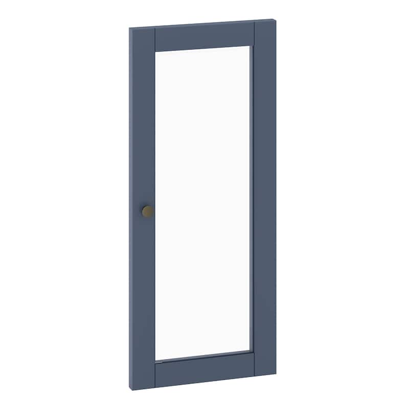 Palace Imports 100% Solid Wood Modular Kitchen Pantry Door Kit - Antique Blue-Glass