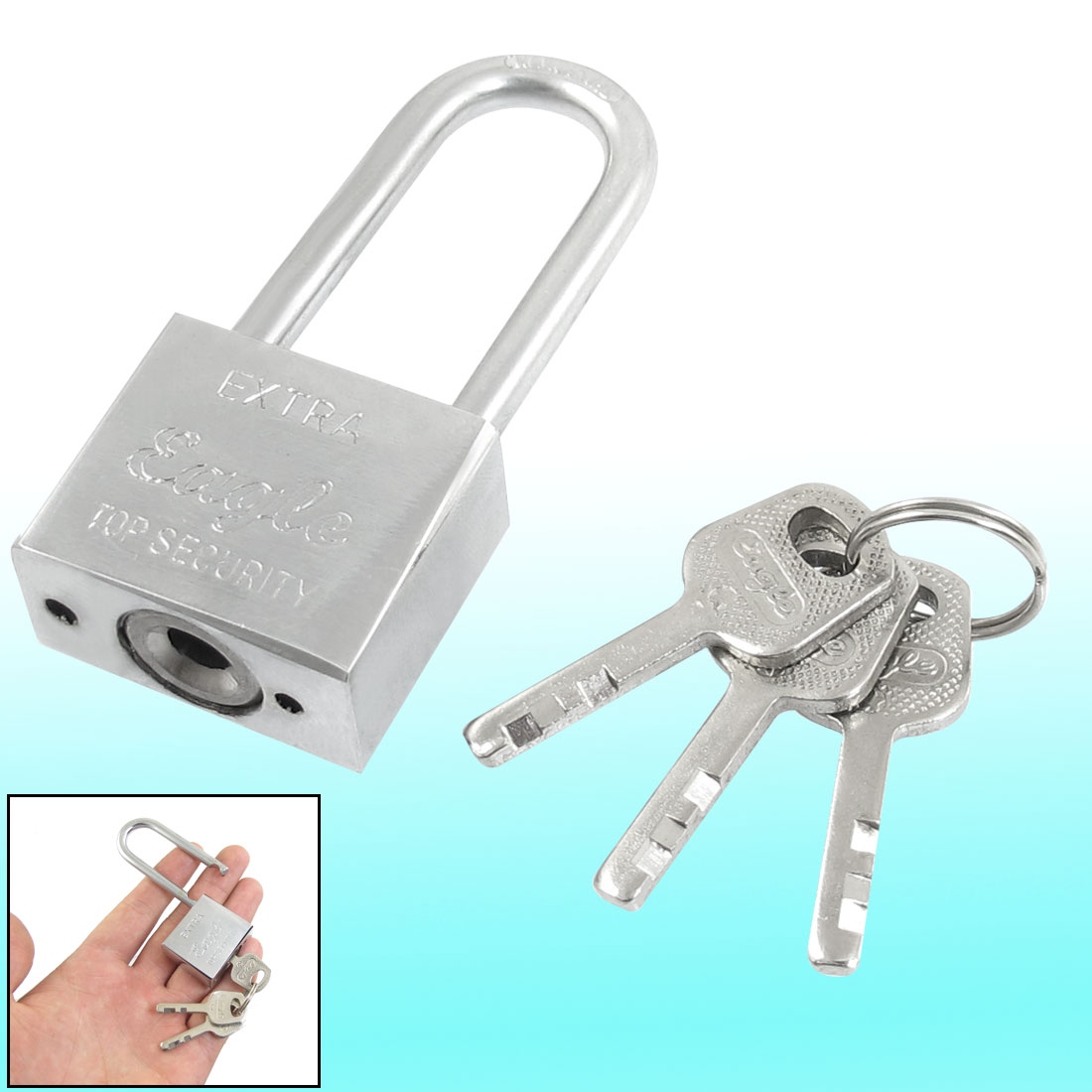 uxcell Four Keys Rectangle Shaped Silver Tone Door Cabinet