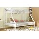 preview thumbnail 4 of 8, White Twin XL over Queen Size Metal Bunk Bed with Ladder, Fence and Guardrails for Kids, Boys and Girls, Bedroom