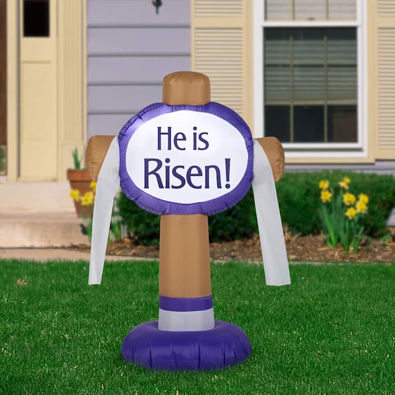 Airblown-Outdoor "He Is Risen" Easter Sign-SM - 42.13 x 16.93 x 25.91 - 42.13 x 16.93 x 25.91