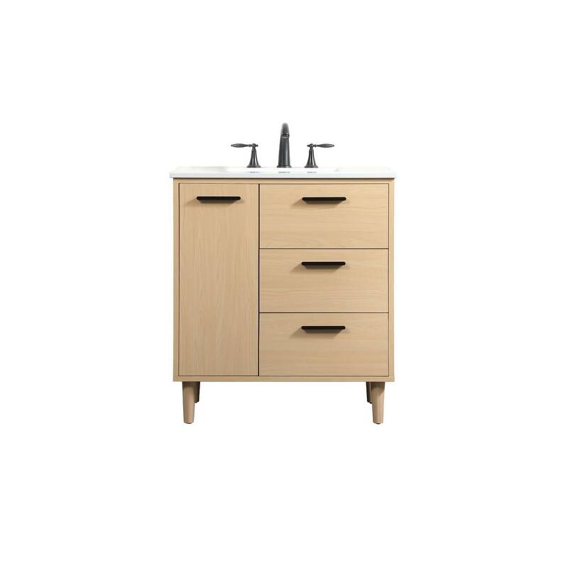 Elegant Lighting VF47030M Baldwin 30" Free Standing Single Basin - Maple - Maple Finish