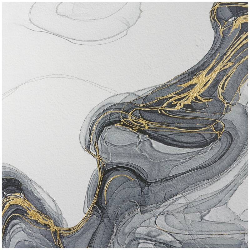 Canvas Geode Waves Wall Art - Gray - Roche River Decor