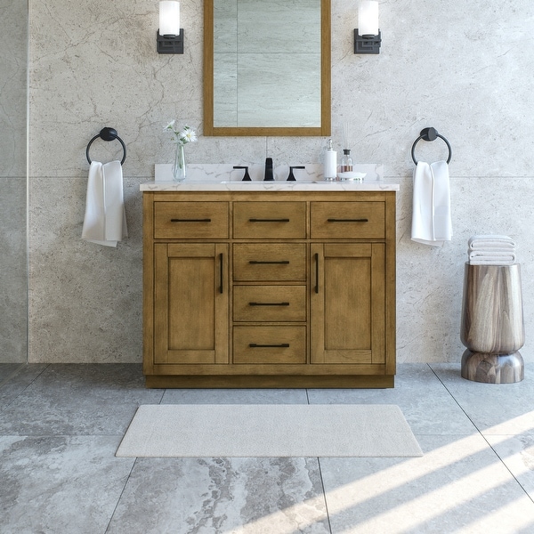 Ove Decors Exela 42 in. Single Sink Bathroom Vanity in Impress Black