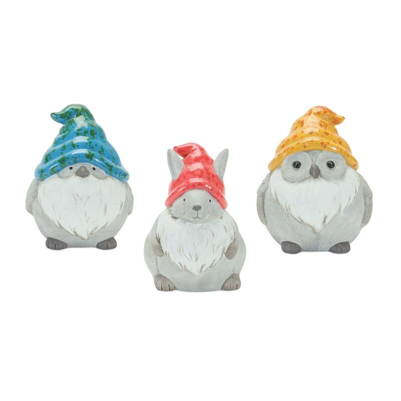 Set of 6 Animal Gnome Christmas Tabletop Figurines 5.75"