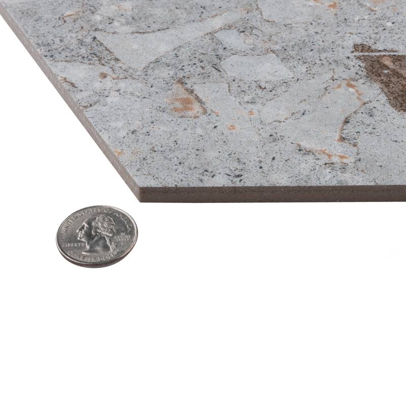 Merola Tile Recycle Hex River Multicolor 8-1/2" x 9-7/8" Porcelain Floor and Wall Tile
