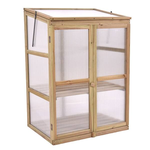 slide 2 of 9, Portable Wooden Greenhouse for Garden - 30.0" x 22.5" x 43"(L x W x H)