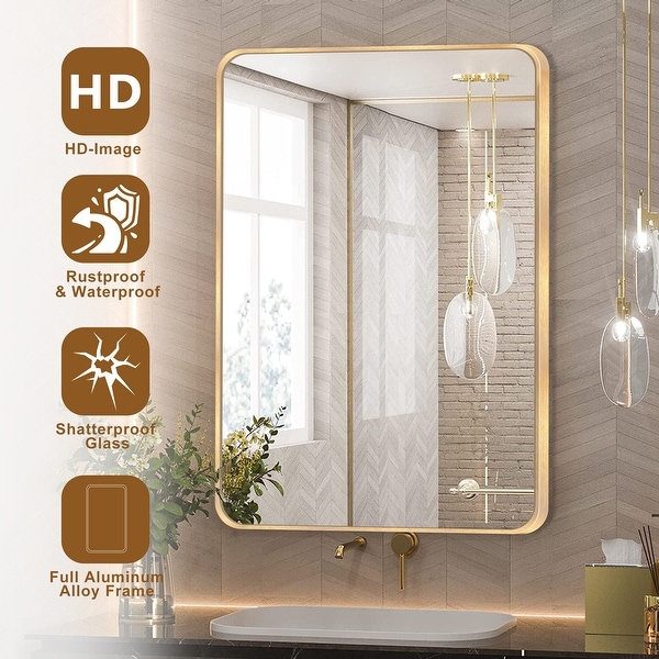 Wall Mount Bathroom Rectangle Vanity Mirror (Horizontal/Vertical