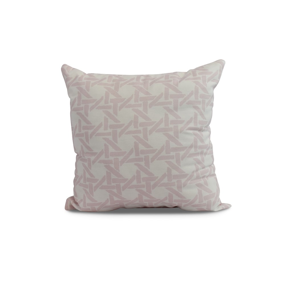 20 x 20 Inch Rattan Geometric Geometric Print Outdoor Pillow