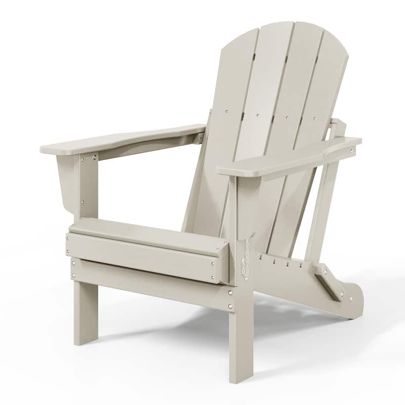 Polytrends Laguna Weather Resistant Outdoor Patio Folding Adirondack Chairs (Set of 4)