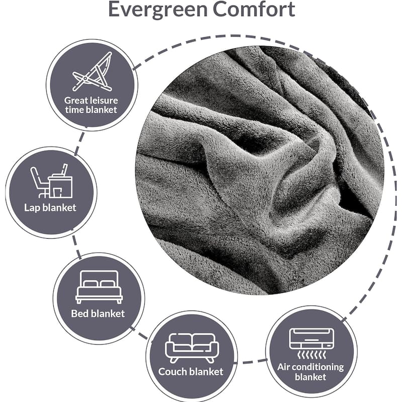 Royale Linens Fleece Throw - Bed Blanket