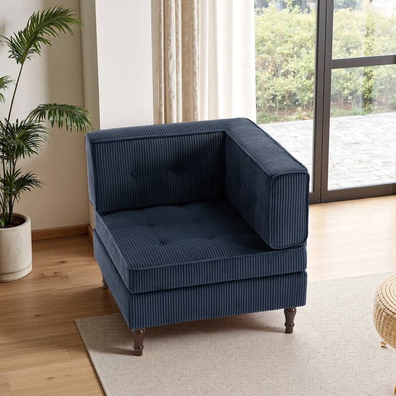 UIXE Corduroy Modular Corner Sofa Lounge Corner Arm Chair