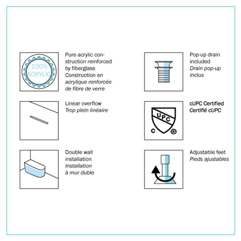 A&E Bath Willie White High-gloss Freestanding Rectangle Bathtub