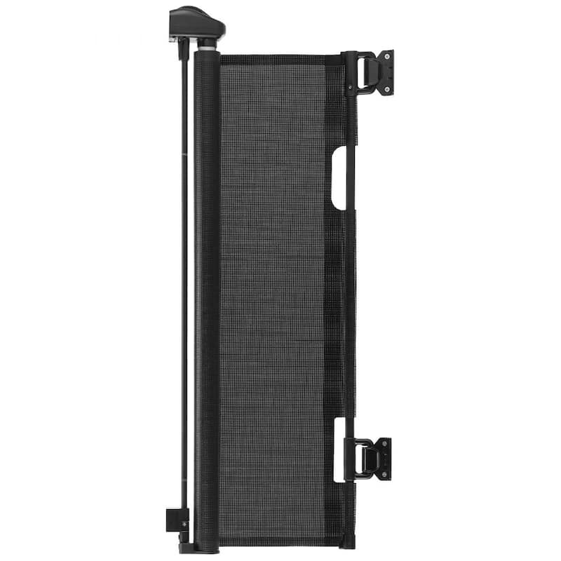 Retractable Baby Gate with Escape-Proof Bottom Hook and Mesh Design for Kids and Pets Safety