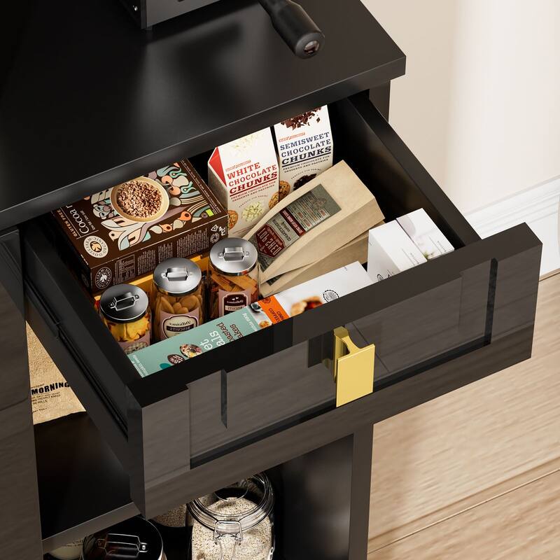 Meyreso Wood Tall Furniture - Kitchen Pantry Storage Cabinet with Doors