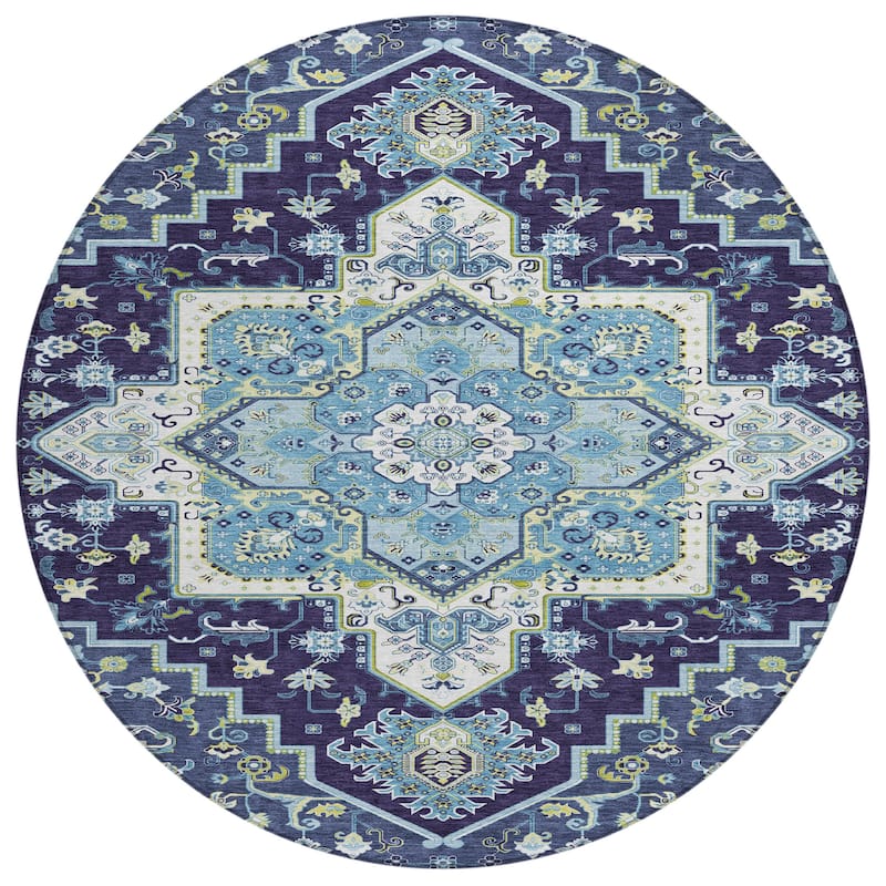 Machine Washable Indoor/ Outdoor Persian Traditional Chantille Rug