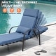 preview thumbnail 6 of 35, Outdoor Adjustable Patio Chaise Lounge Chair with Cushion Beach Poolside