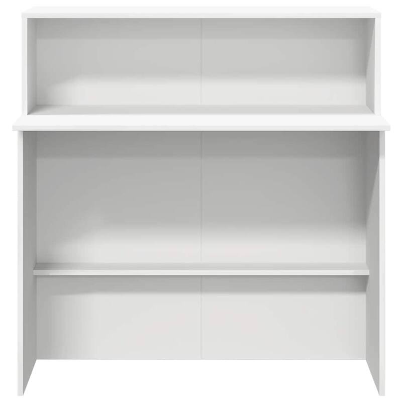 vidaXL Reception Desk White Engineered Wood Standard Reception Desk