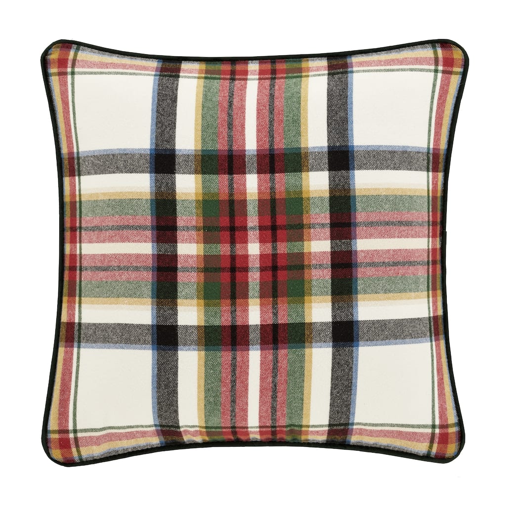 J. Queen New York Christopher Plaid 20" Square Decorative Throw Pillow