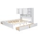 preview thumbnail 11 of 22, Cottage Style Queen Size Platform Bed with 4 Drawers Under-Bed,Headboard with Multiple Storage Shelves