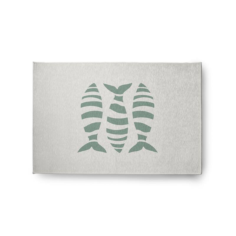 Puzzle Fish Nautical Indoor/Outdoor Rug - Sage - 2' x 3'