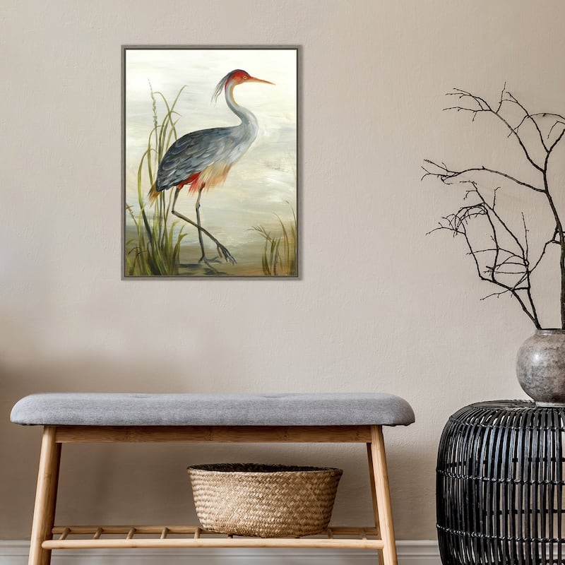Canvas Art Framed 'Grey Heron' by Aimee Wilson