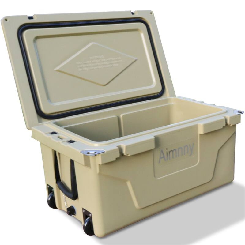 65 Quart Camping Ice Chest Beer Box Outdoor Fishing Cooler W/ Wheels